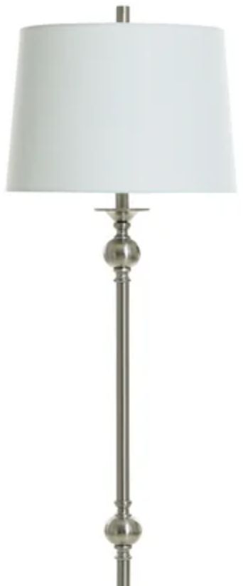 StyleCraft Antique Brass/White 63" Floor Lamp-1