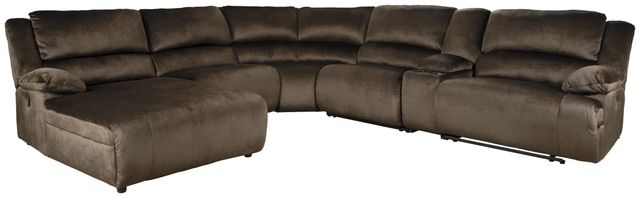 Signature Design by Ashley® Clonmel 6-Piece Chocolate Power Reclining Left-Arm Facing Sectional and Chaise-0