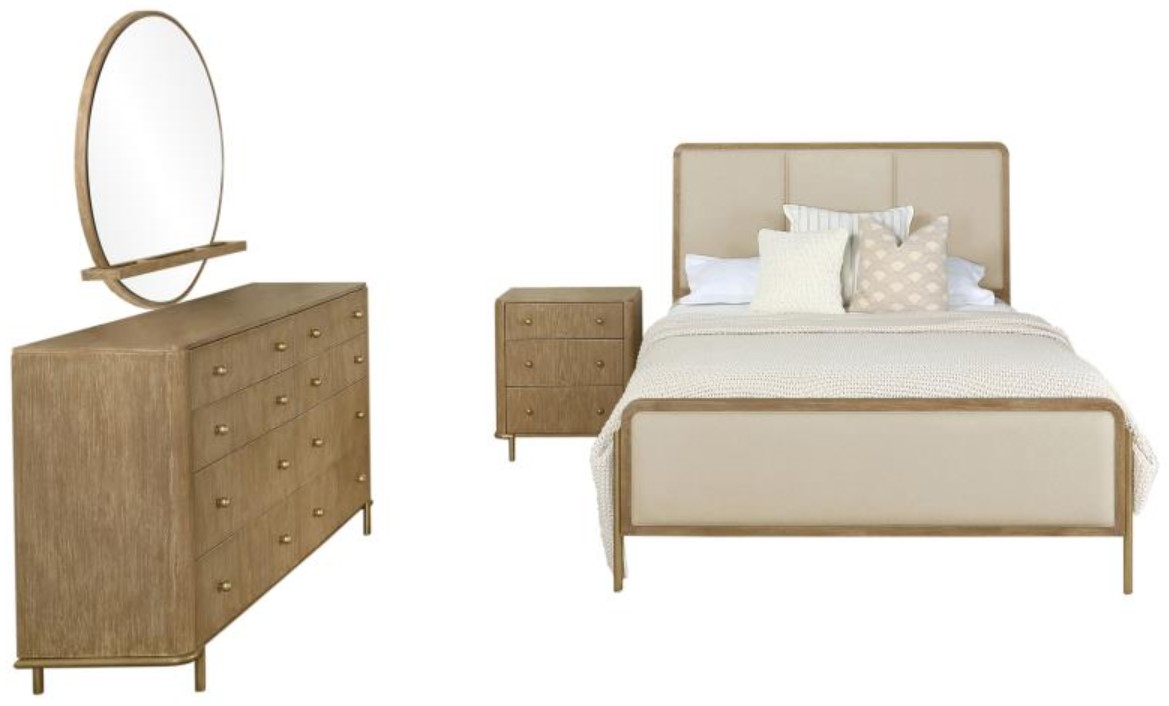 Modern 3pc Eastern King Size LED Panel Bed Set Cream Faux Leather 2x  Nightstands Master Bedroom Furniture - Walmart.com, image size:1169x706