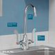 Elkay Chrome Single Hole Concealed Deck Faucet with 5" Gooseneck Spout and 4" Wristblade Handles-3