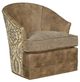King Hickory Customizable Cassandra Leather and Fabric Swivel Chair-0
