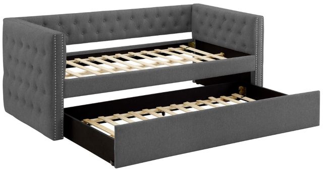 Crown Mark Trina Gunmetal Gray Upholstered Daybed-4