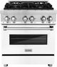 ZLINE 30" Stainless Steel Pro Style Dual Fuel Range with White Matte Door-0