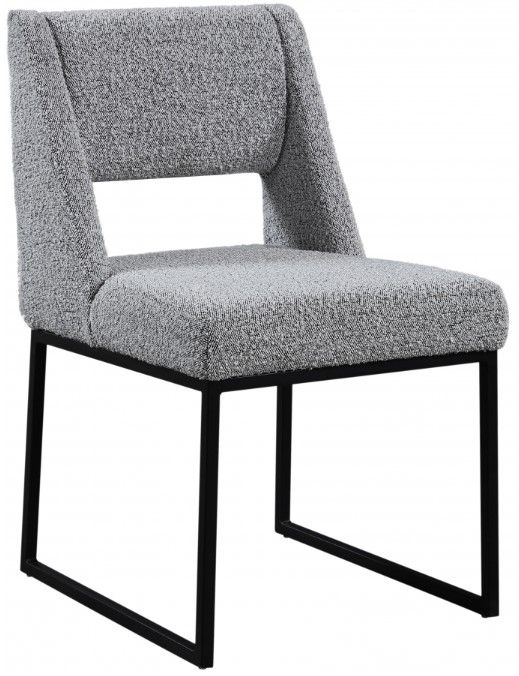 Meridian Furniture Jayce Grey Boucle Upholstered Dining Side Chair-0