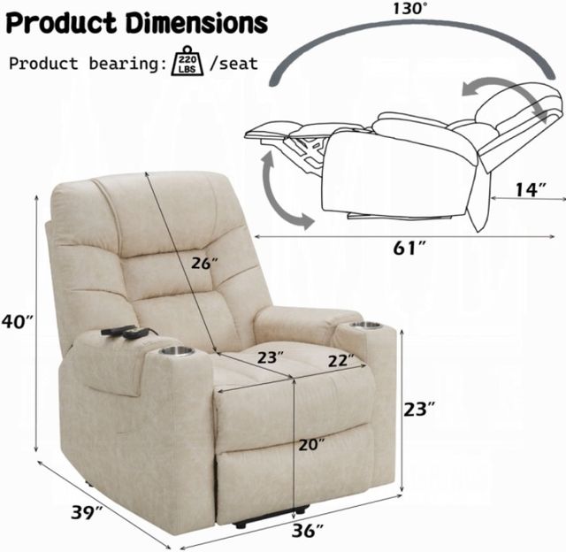 ACME Furniture Nairi Ivory Power Recliner-2