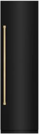 ZLINE Autograph Edition 24" 12.5 Cu. Ft. Black Stainless Steel Column Refrigerator with Graphite Gray Interior and Champagne Bronze Accents-0