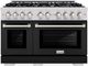 ZLINE Select 48" Stainless Steel Pro Style Gas Range with Black Matte Door-0