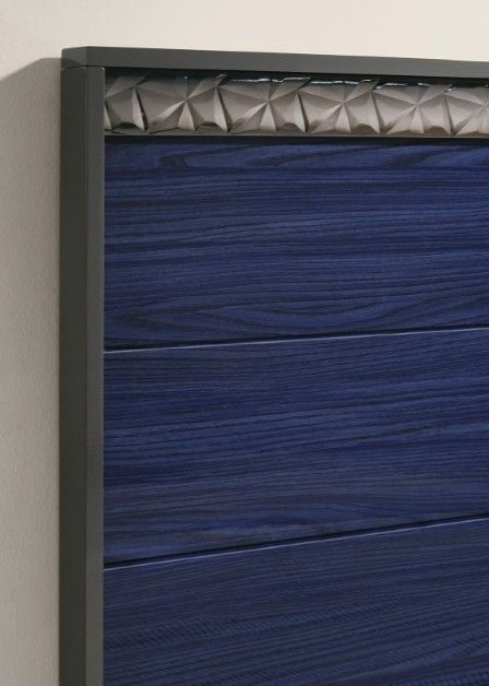 Furniture of America® Hartlepool 4-Piece Ash Gray/Indigo Blue Queen Bedroom Set-3