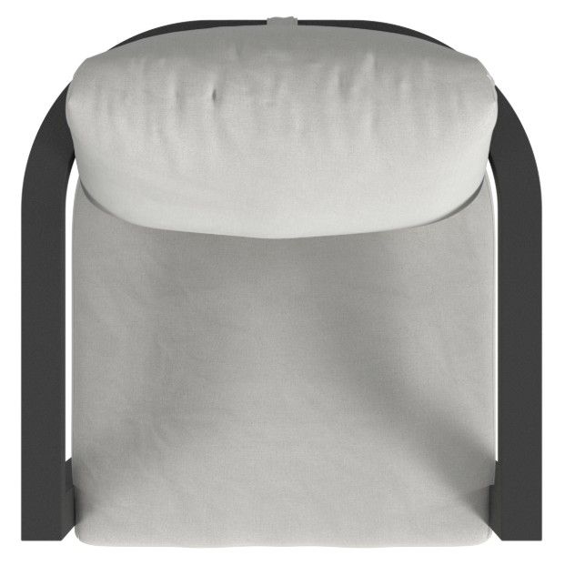 Sunset West Malibu Matte Coal Aluminum Outdoor Bar Stool with Cast Silver Cushion-4