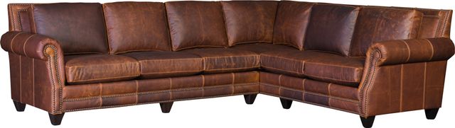 Mayo Customizable 2-Piece Leather L-Shape Sectional with Nailhead Trim-0
