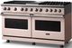 Viking® 5 Series 60" Blush Pro Style Dual Fuel (NG) Range with Polished Chrome Trim-2