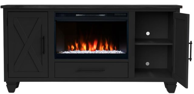 Legends Home Real Cozy Liberty Seal Skin Black Fireplace Console-3