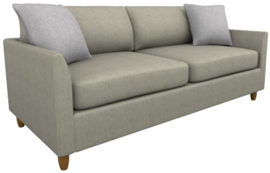 Best® Home Furnishings Customizable Bayment Leather Queen Memory Foam Stationary Sofa Sleeper with Honey Birch Legs