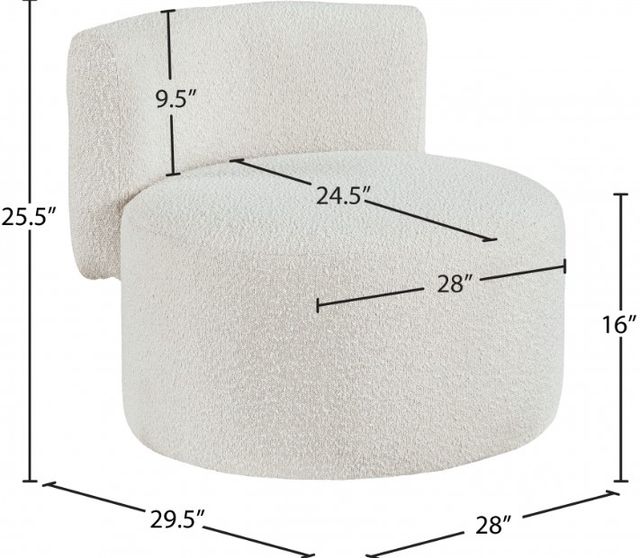 Meridian Furniture Como Cream Accent Chair-3