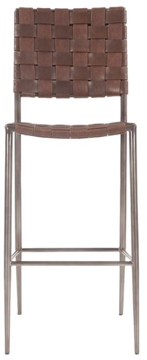 Home Trends & Design Copenhagen Antique Zinc/Brown Buffalo Bar Stool-1