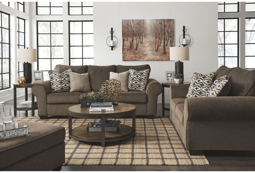 Nesso walnut sofa & loveseat discount