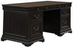 Liberty Furniture Meritage Aged Charcoal/Caramel Jr Executive Desk