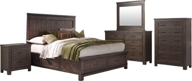 Liberty Furniture Thornwood Hills 5-Piece Rock Beaten Brown Queen 2-Sided Storage Panel Bedroom Set-0