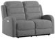 Emerald Home Harvey Gray Power Loveseat with Power Headrest-0