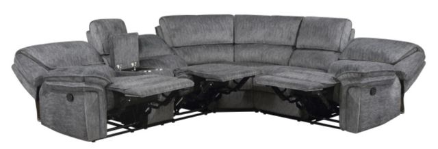 Homelegance® Muirfield 3-Piece Gray Manual Reclining Sectional with Left Console-2