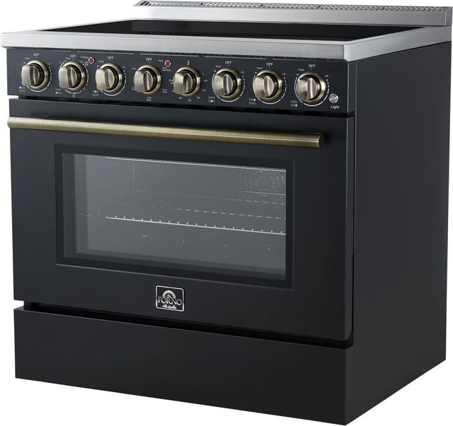 FORNO® Paolo Alta Qualita 36" Black Pro Style Electric Range-1