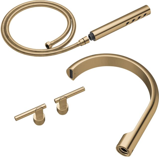 Brizo Roccesco™ Brilliance® Luxe Gold® 2-Handle Tub Filler Trim Kit with Lever Handles-0