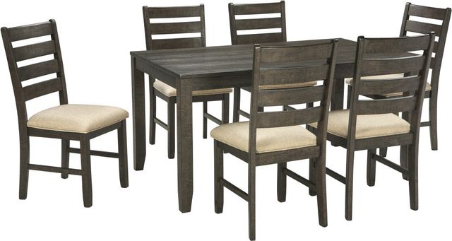 Signature Design by Ashley® Rokane 7-Piece Dark Brown Dining Table Set