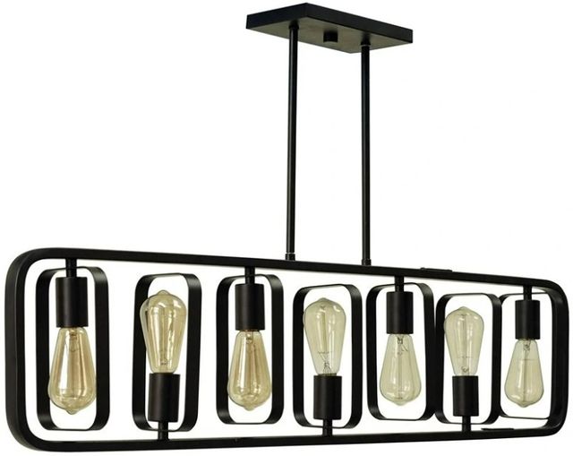 YHD Elliptical Matte Black 7-Light Island Lighting-0