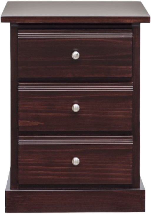 Mako Wood Furniture Soho Brown 3-Drawer Nightstand-0