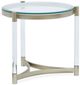 Magnussen Home® Silas Glass Top Round End Table with Platinum Acrylic Base-2