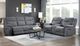 Homelegance® Dean Gray Double Manual Reclining Loveseat with Center Console-1