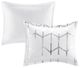 Olliix by Intelligent Design Raina Silver and White Full/Queen Metallic Printed Comforter Set-1