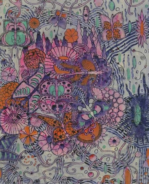 Stylecraft Purple and Orange Batik Wall Art-2