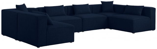 Meridian Furniture Cube 6-Piece Navy Modular Sectional Set-0