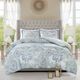 Olliix by Madison Park 3 Piece Blue Full/Queen Isla Cotton Printed Reversible Duvet Cover Set-2