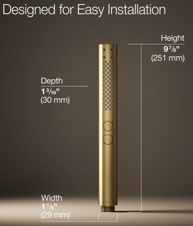 KOHLER® Shift®+ Vibrant Brushed Moderne Brass 2.5 GPM Round 2-Function Handshower-3