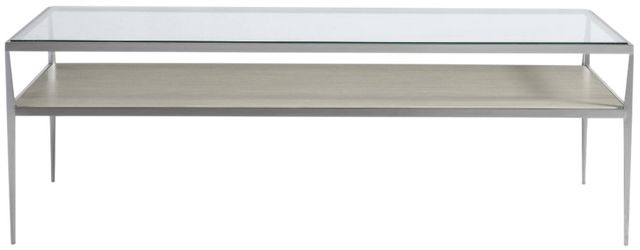 Bernhardt Cornelia Glass Top Cocktail Table with Stainless Steel Base-2