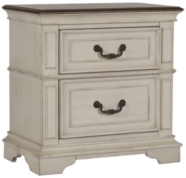 New Classic® Home Furnishings Anastasia 4-Piece Antique White King Bedroom Set-4