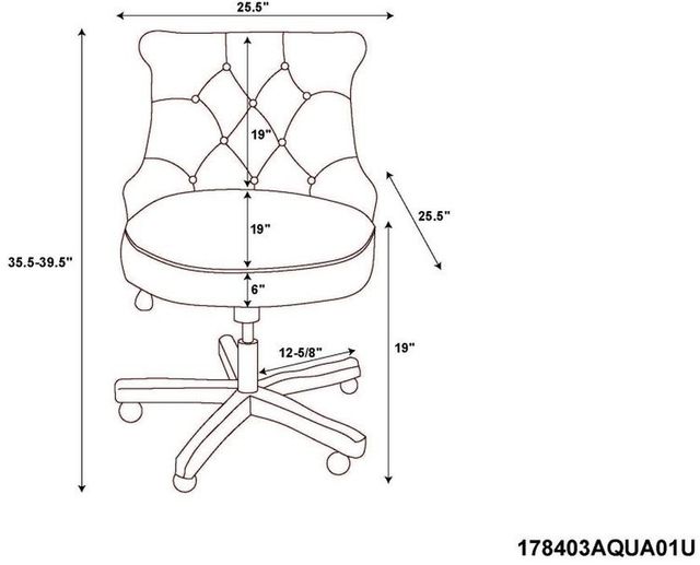 Linon Sinclair Light Blue Office Chair-1