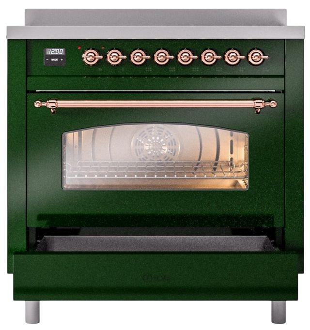 Ilve® Nostalgie II Series 36" Emerald Green Pro Style Induction Range-3