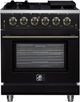 FORNO® Massimo Series Alta Qualita 30" Black Pro Style Gas Range-0