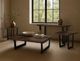 International Furniture Direct Riverwood Brown Chairside Table with Black Base-1