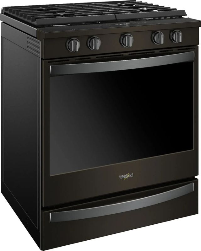 Whirlpool® 30" Fingerprint Resistant Black Stainless Steel Smart Slide-In Gas Range-2
