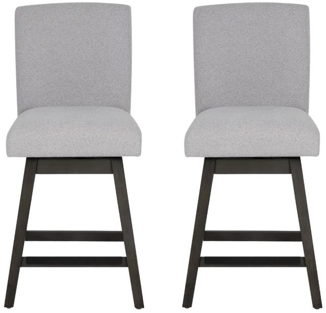 Linon Cohen 2-Piece Gray Upholstered Counter Stool Set-2