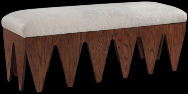 Meridian Furniture Altair Beige/Walnut Fabric Upholstered Bench-0