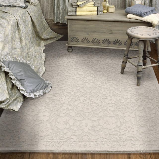 Orian Boucle' Cottage Floral Natural 7'9" x 10'10" Rug-1
