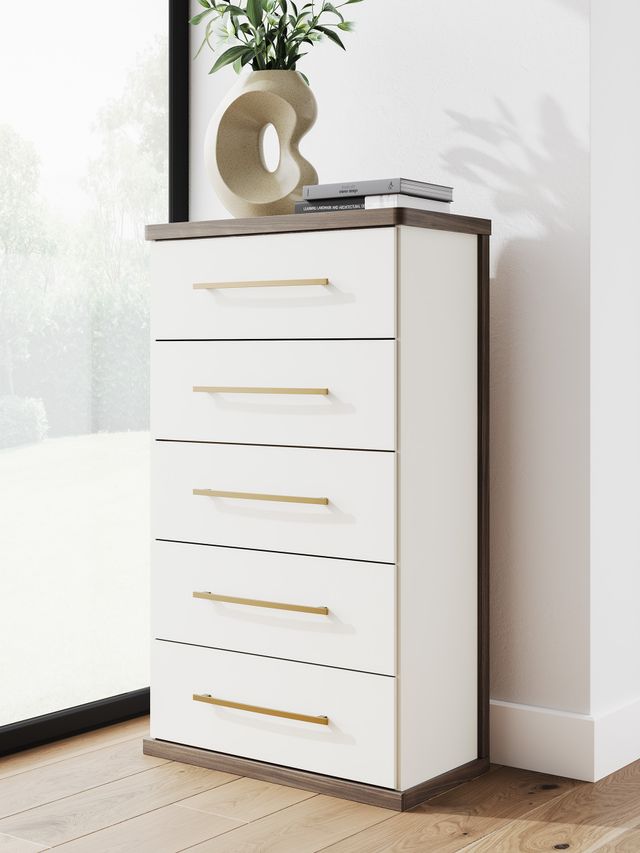 Signature Design by Ashley® Kendanport Brown/White 5-Drawer Chest-2