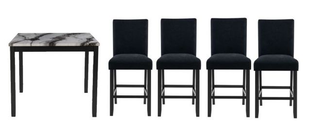 Global Furniture USA D4054 5-Piece Black Dining Table Set-0