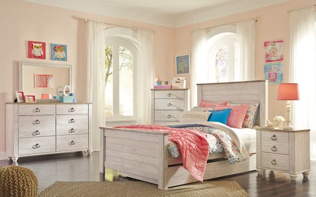 Signature Design by Ashley® Willowton Whitewash Full Panel Footboard-4