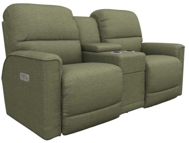 La-Z-Boy® Cade Moss Power Reclining Loveseat with Console and Headrest-0